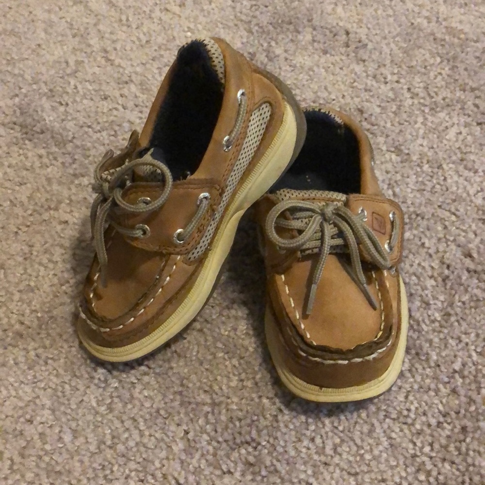 Sperry Top Sliders with Velcro- boys sz 8m